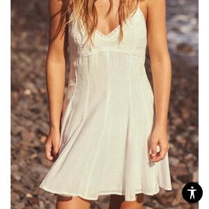 ZARA Short Embroidered White Lace Trim Dress